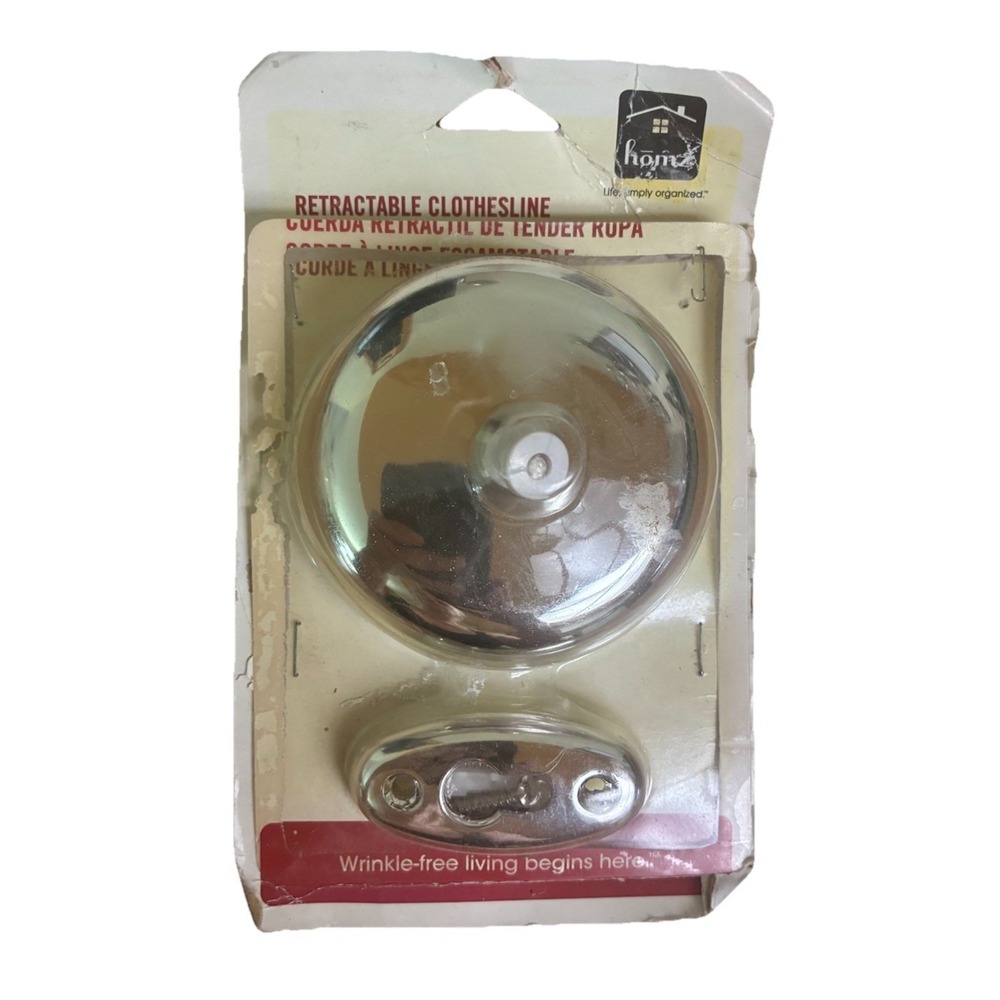 Homz Retractable Clothesline Chrome 8 ft 2009 NEW *open box